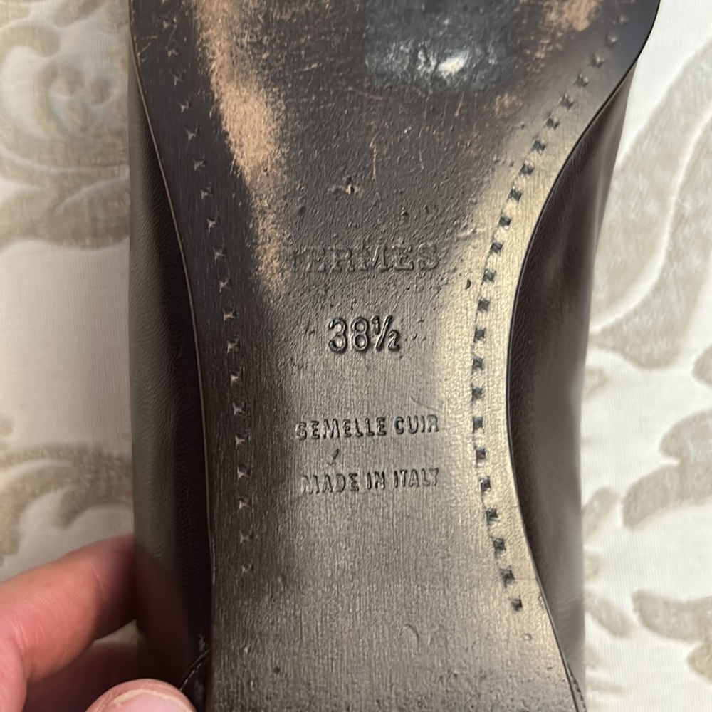 Authentic HERMES stunning dark brown flats in excellent condition size 38 1/2 - Picture 13 of 16